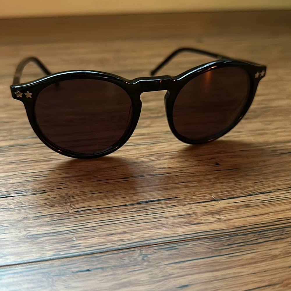 Wildfox Black on Black Round Sunglasses with Silver Stars